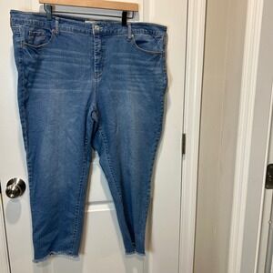 Jessica Simpson Womens Jeans Spotlight High Rise Slim Straight Blue‎ 22W
